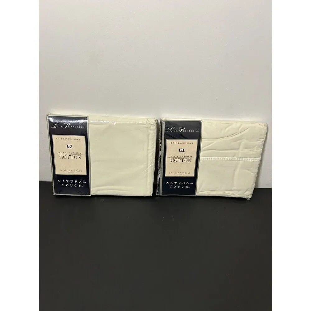 LADY PEPPERELL NO-IRON PERCALE TWIN FITTED and Flat Sheet 180 Thread Count